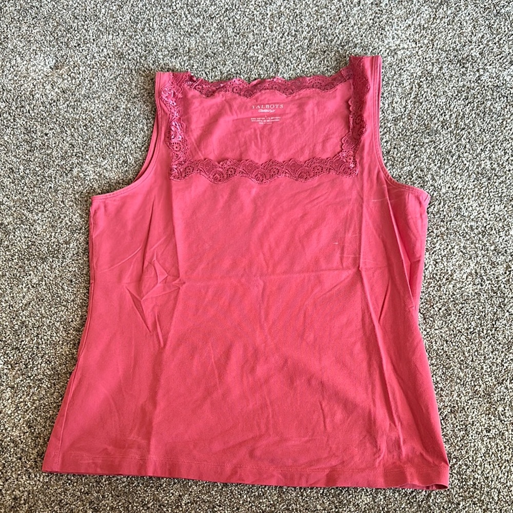 Talbots Pink Fitted Camisole with Lace Detail